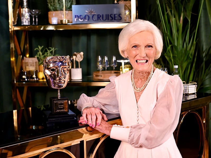 Dame Mary Berry with her Bafta Fellowship Award.