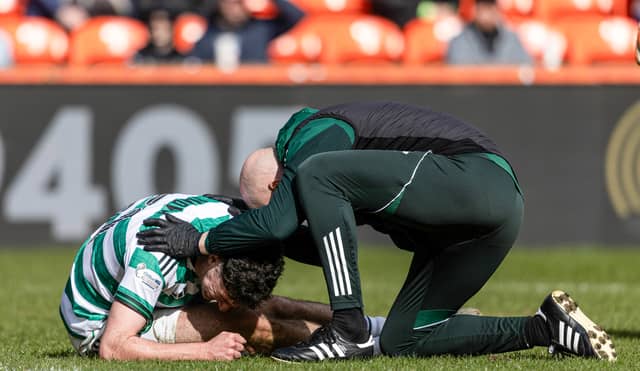 The teenage defender is facing a race to be fit before the end of the season after picking up a hamstring injury in the defeat to Dundee United in March.