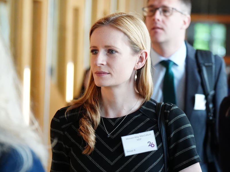 Scottish Liberal Democrat MSP Morven-May MacCallum arriving at the Scottish Parliament building.