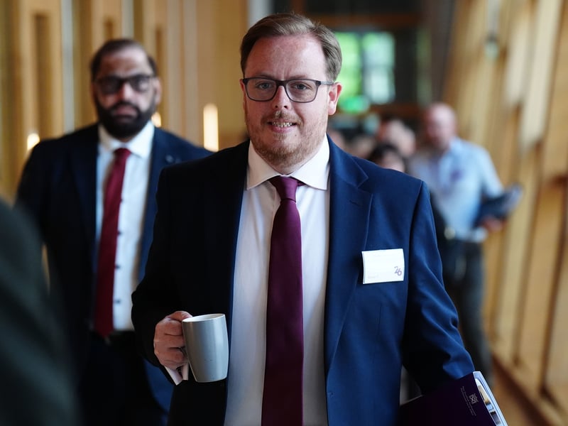 Reform UK MSP Thomas Kerr arriving at the Scottish Parliament.