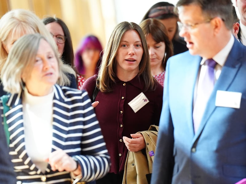 SNP MSP Laura Mitchell arriving at Holyrood.