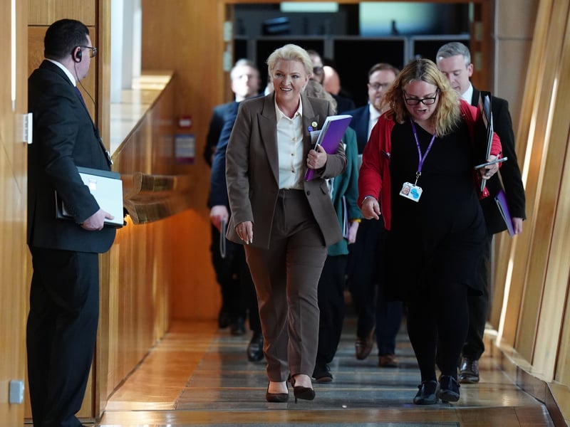 Reform UK MSP Senga Beresford arrives at Holyrood.
