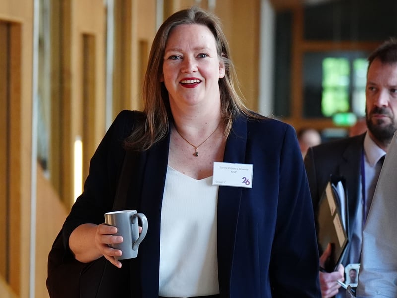 Scottish Liberal Democrat MSP Sanne Carlien Dijkstra-Downie arriving for induction into the Scottish Parliament.