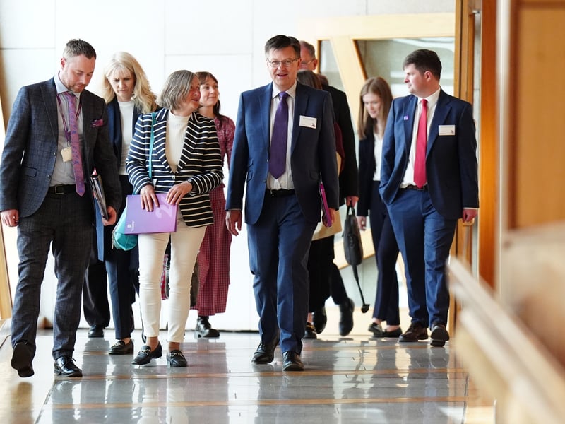 Scottish Liberal Democrat MSP Andrew Baxter arriving at the Scottish Parliament.