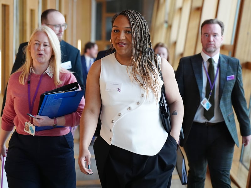 Scottish Green Party MSP Iris Duane arriving at the Scottish Parliament.