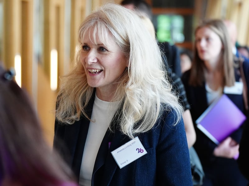 Reform UK MSP Amanda Lindsay arriving at Holyrood.
