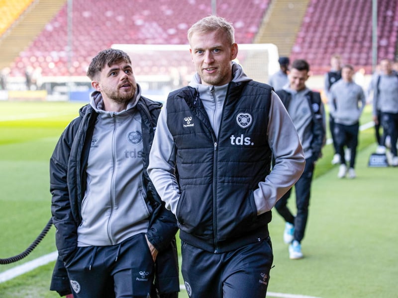 Hearts boss Derek McInnes has said he "hopes" that the left-back will make his long awaited return against Falkirk, but he remains a doubt for the game after missing several weeks with a calf issue.