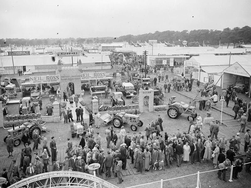 A general view of the Royal Highland Show at its new permanent site at Ingliston in 1956.