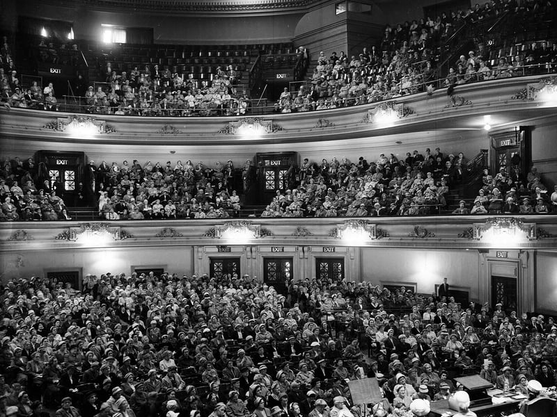 The Church of Scotland Women's Foreign Mission annual meeting in the Usher Hall  in 1956.