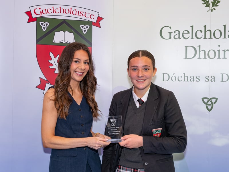 Niamh Nig Uiginn was recognised for her individual sporting achievements and for being awarded an Ulster Colleges Allstar Award for Camogie.