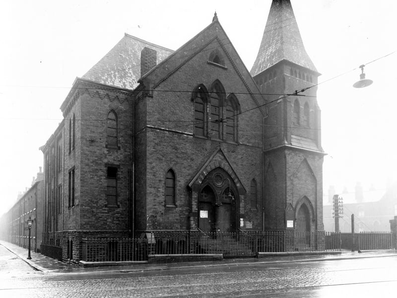 Bethel Chapel on Meadow Road pictured in December 1938. Chetwynd Street is on the right.