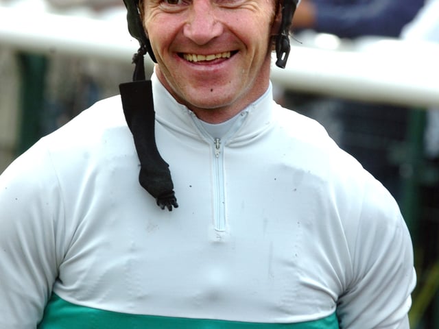 Ladbrokes St Leger Stakes winning jockey Jimmy Fortune pictured in the winner's enclosure at Doncaster on Saturday (14 Sept 2007).