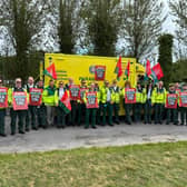 SIPTU members of NAS on the picket line at Merlin Park this week