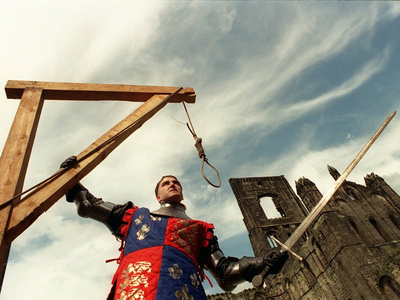 Robert Williamson who plays King Henry in King Henry V at the Fourth Leeds Shakespeare Festival at Kirkstall Abbey.