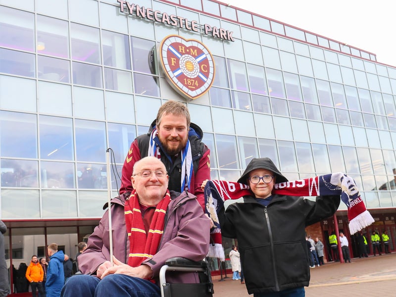 Kenny, Jordan and seven-year-old Reuben at Tynecastle