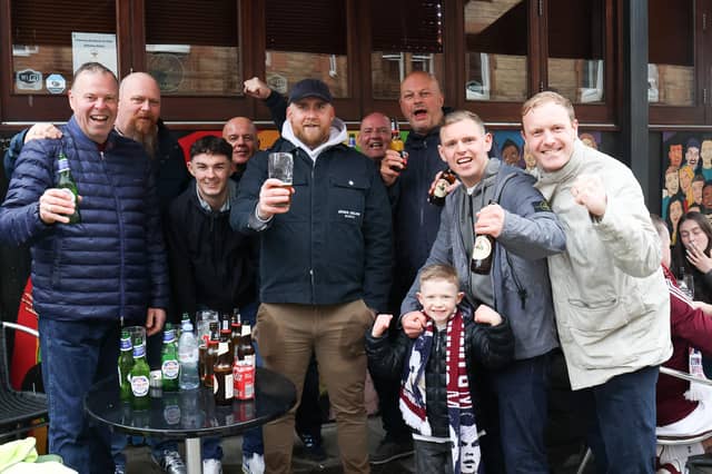 Fans gather at the Polworth Tavern to watch the game.