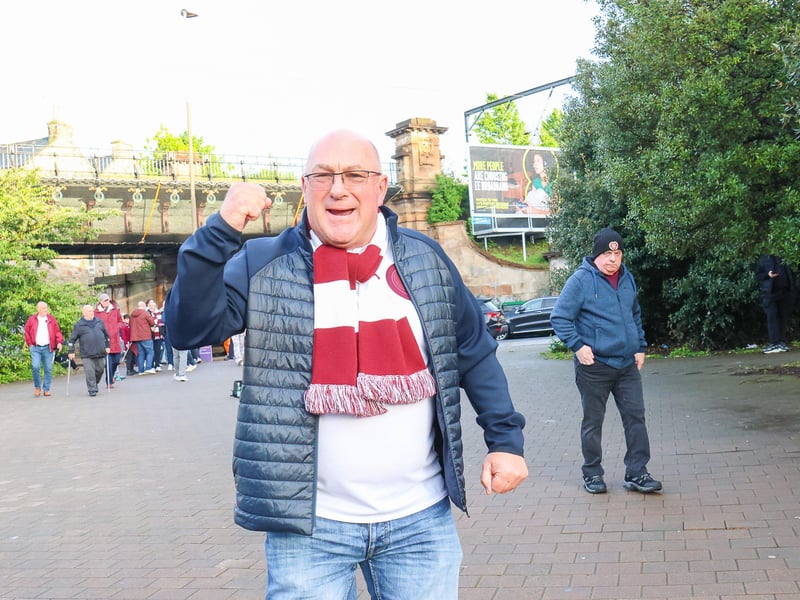 Ready to support his team at Tynecastle.