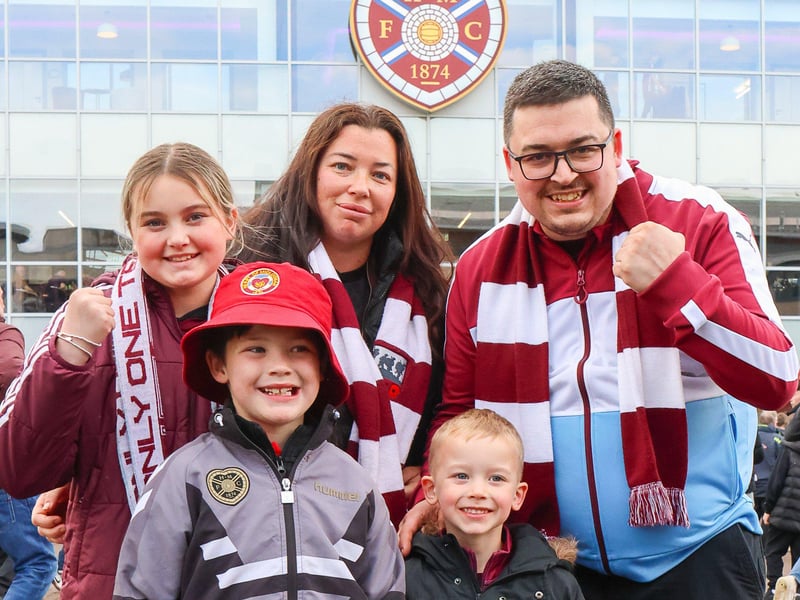 The McCubbin family ready to cheer on the Hearts.