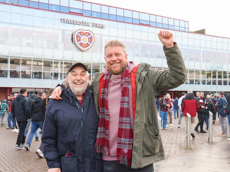 Tony Ward and his son Matt outside Tynecastle
