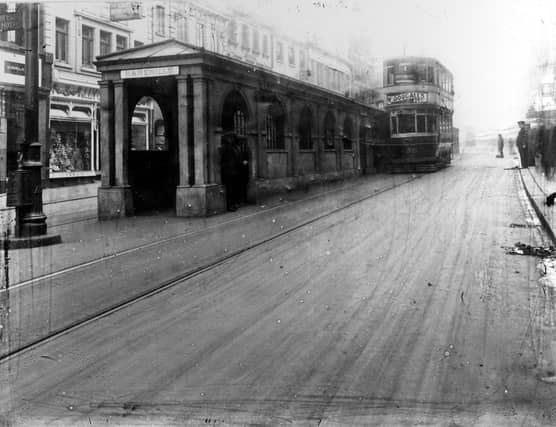 The original queueing barriers located in Briggate.