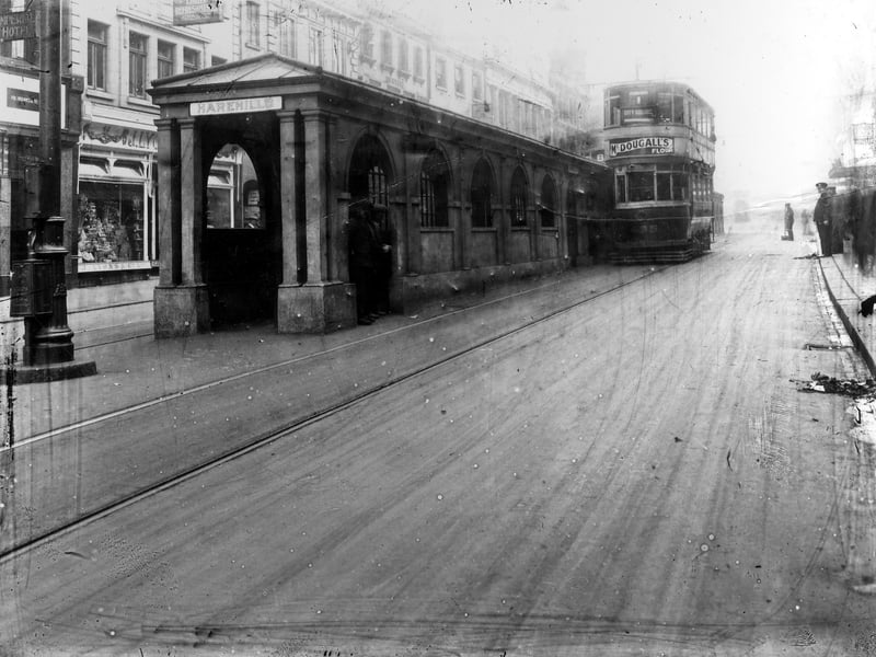 The original queueing barriers located in Briggate.