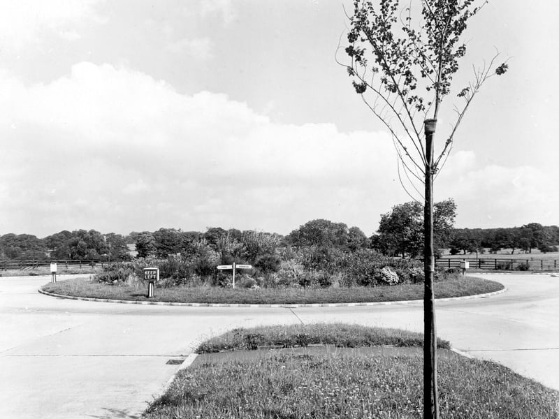 The central reservation at the roundabout at the junction of Cross Gates Road and Barwick Road in July 1945.