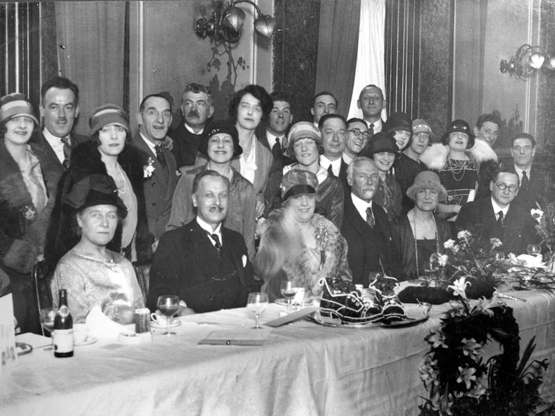 A view of the matinee luncheon at the Queens Hotel held in honour of the 'Boots for Bairns' charity in February 1927. Pictured, from left, seated, is the Lady Mayoress, Ella Lupton, Mr Laidler, Miss Gladys Stanley and beside her the Lord Mayor, Alderman Hugh Lupton.