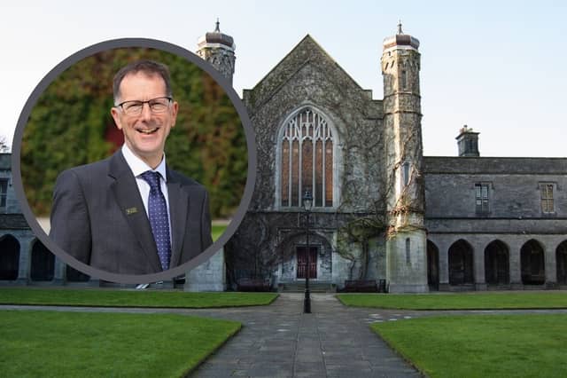 University of Galway and its President Professor David Burn (inset) urged to break its links with Israel