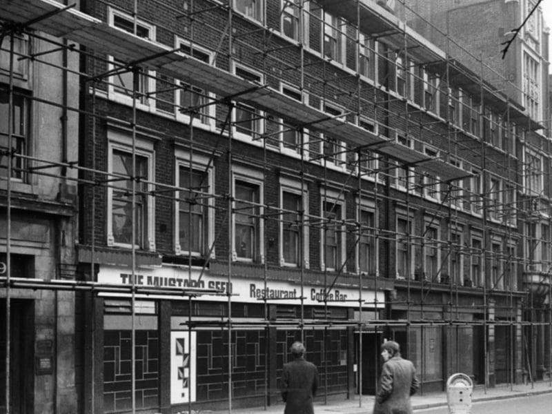 The Mustard Seed restaurant and coffee bar, on Norfolk Street, Sheffield city centre, in 1972