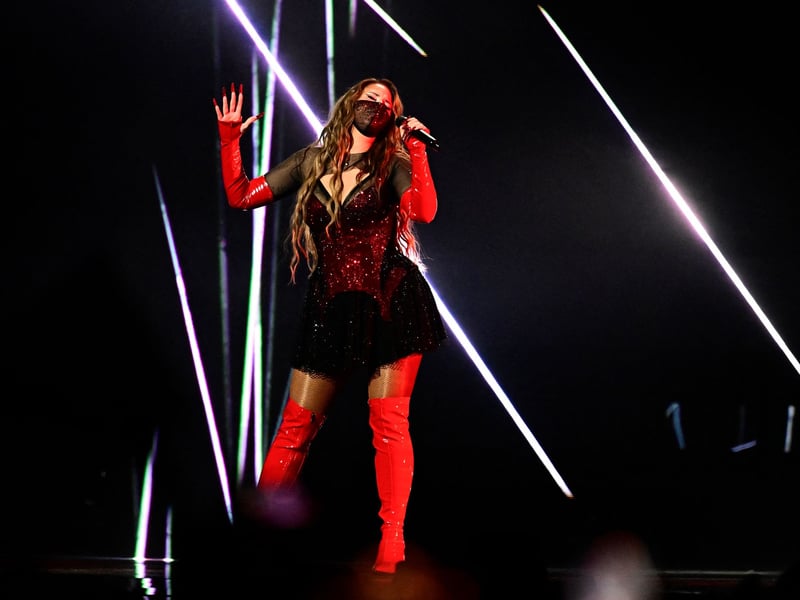 Known for performing with her mask, Sweden is being represented by FELICIA – who is formerly known as Fröken Snusk – and her song My System, which has odds of 66/1 of winning.
