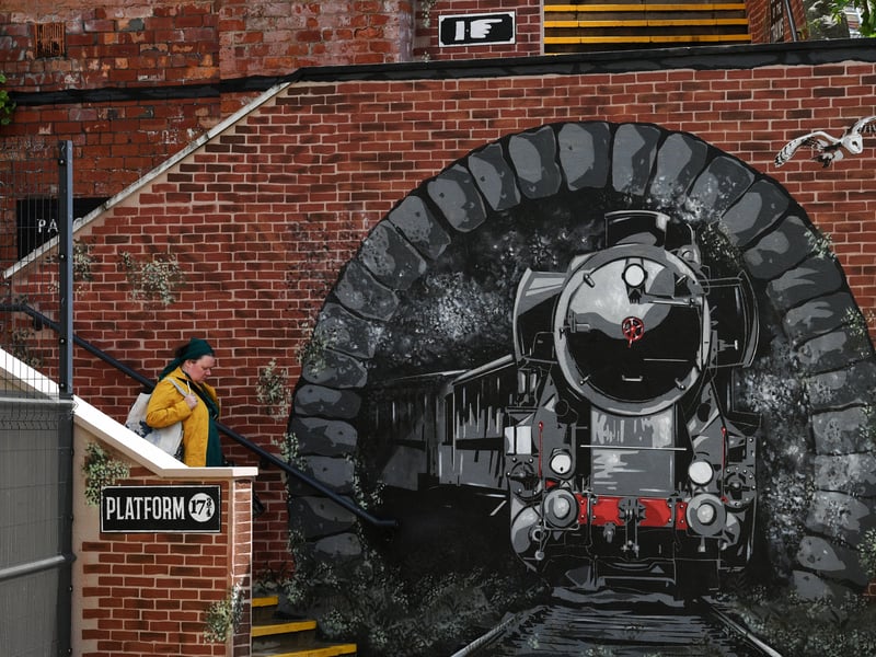  Harry Potter-inspired mural has been unveiled at Princes Square, Leeds. It is one of many artworks adorning the city's walls. 