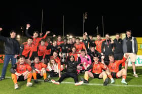 Bearna Na Forbacha celebrate after the presentation of the  Jack Lillis Cup.