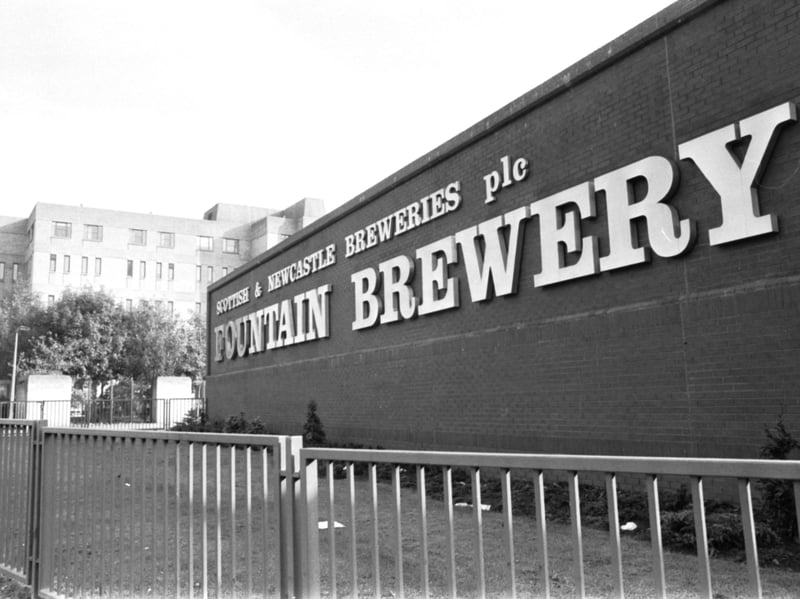 Fountain Brewery, the Scottish & Newcastle Breweries site at Fountainbridge, Edinburgh, in October 1988
