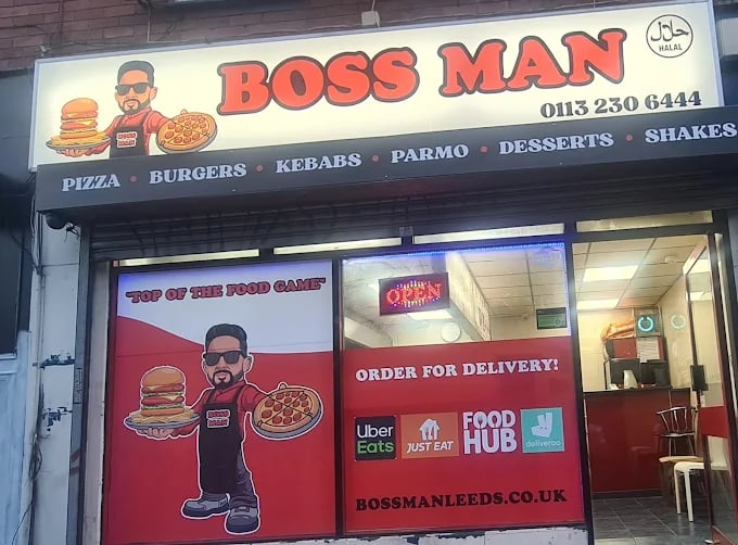 Boss Man in Kirkstall Hill, Burley, was rated 2* on April 21, 2026. Inspectors found that improvement was necessary for its hygienic food handling and cleanliness and condition of facilities and building. Its management of food safety was found to be generally satisfactory.