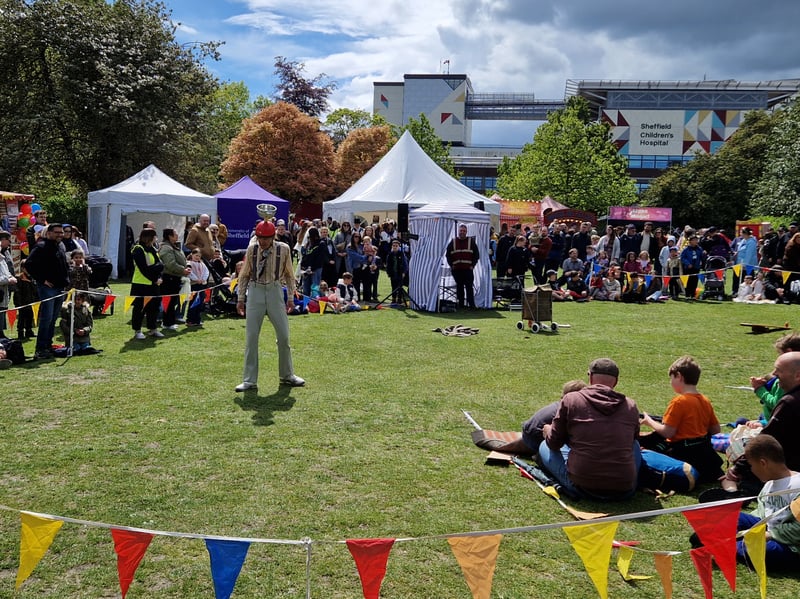 Comedy entertainment at the Weston Park May Fayre. Photo: David Kessen, Iconic Media