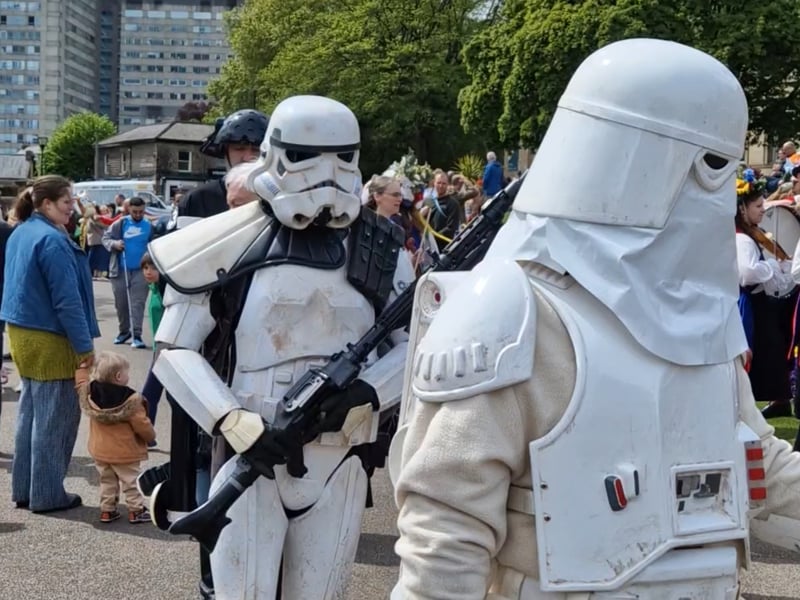 Star Wars stormtroopers at the May Fayre, at Weston Park. Photo: David Kessen, Iconic Media