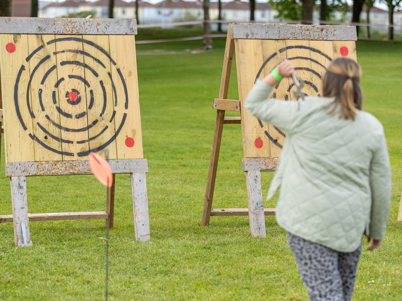 Axe throwing at Gosport Marine Festival 2026.