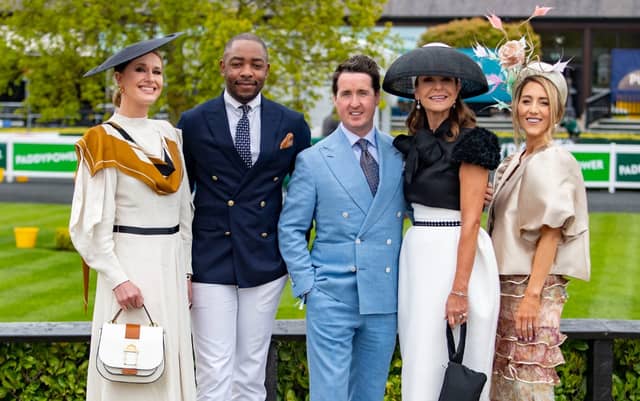 Out and about among the crowds on Ladies Day at Punchestown 2023. Pictured above is The style council judges for today Roxanne Parker, Lawson, David O’Connor Jess Cilivet and Katie Du Jour the 4th day and FINAL of the Bollinger Best Dressed at the Punchestown Racing festival. All photos by Michael Chester. Phone 0878072295 info@chester.ie www.chester.ie