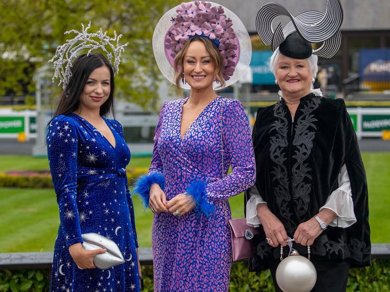 Laura Hanlon, Vivienne O Connor and Brid Hanlon at the 4th day of the Punchestown Racing festival