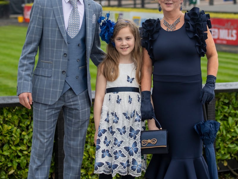 Grainne Clara and Calum O’Reilly Blakey.at the 4th day and FINAL of the Bollinger Best Dressed at the Punchestown Racing festival.