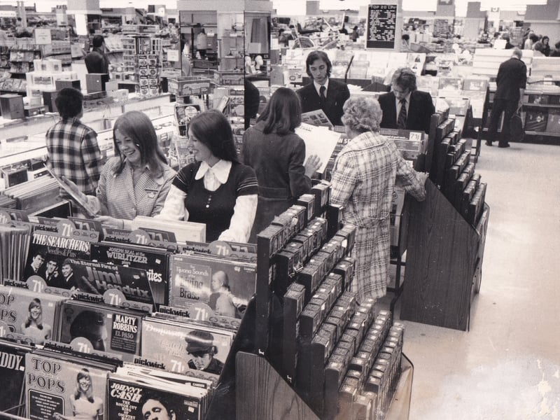 Part of the record display at Woolworth's Briggate store in September 1973.