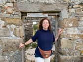Cathy Galvin at her ancestral home on Oileán Máisean.