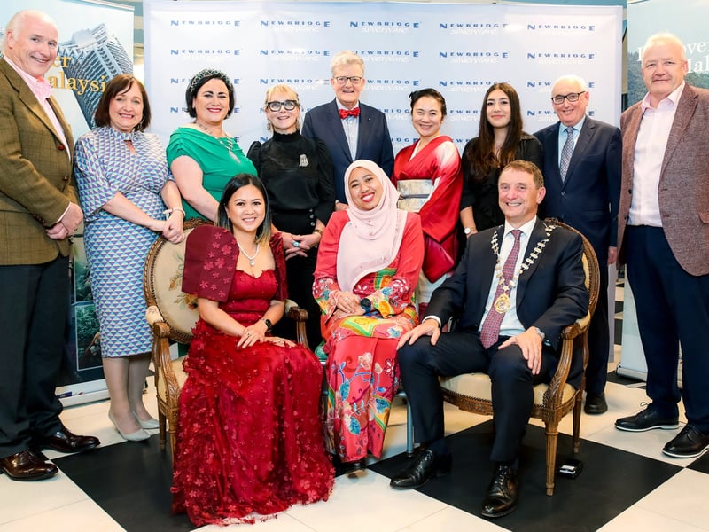 Newbridge Silverware, in collaboration with the Embassy of Malaysia in Dublin, hosted an exclusive cultural event ‘Come Together In Style’ on Thursday, October 19, 2023. William Doyle (CEO Newbridge Silverware), Senator Fiona O'Loughlin, Emma Early Murphy (President Network Ireland), Monica Doyle (Newbridge Silverware), Paul Keane (Chairman Newbridge Silverware), Yui Shimazu Murray (Director Asia Matters), Sakura Shimazu Murray (Asia Matters), Brendan Waters (Director of Finance Newbridge Silverware), Martin Kilduff (Operations Director Newbridge Silverware), Leah Fe Liong (Philippine Consulate), Nadzira Abd Razak (Embassy Malaysia, Dublin) and Mayor of Kildare Cllr Daragh Fitzpatrick PHOTO - Aishling Conway