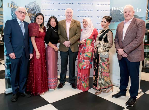 Newbridge Silverware, in collaboration with the Embassy of Malaysia in Dublin, hosted an exclusive cultural event ‘Come Together In Style’ on Thursday, October 19, 2023. Brendan Waters (Director of Finance Newbridge Silverware), Leah Fe Liong (Philippine Consulate), Sue Fong Gan (Newbridge Silverware), William Doyle (CEO Newbridge Silverware), Nadzira Abd Razak (Embassy Malaysia, Dublin), Juliah Tbarani O'Shea and Martin Kilduff (Operations Director Newbridge Silverware) PHOTO - AISHLING CONWAY