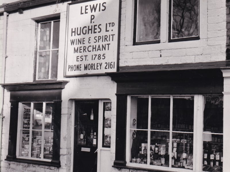 One of the town's oldest shops - Lewis P. Hughes Ltd, wine and spirit merchants on Queen Street pictured in November 1972.