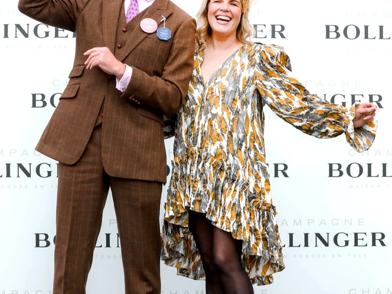 Michael Walsh from Monkstown won Best Dressed on the first day of Punchestown pictured with Marietta Doran