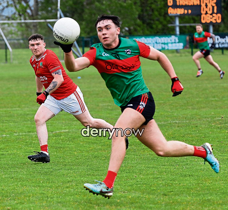 Doire Trasna's Somhairle McFadden grabs the ball with one hand. (Photos - Tom Heaney, nwpresspics) We want your photos to feature on the website via our Camera Club. Do you have a great photo from life in the locality? Whether it’s a party, wedding, communion, landscape, a quirky shot from your archives, or a simple everyday moment, we want your snapshots. We are inviting people to share photos that capture the spirit of the county. From special occasions to quieter moments, your pictures help tell the story of everyday life in our community. To submit: Go to the Camera Club page and follow the instructions to upload your photo. Include your name, where it was taken, and a short caption if you can.  Your photo could be featured on our website and newspaper and seen by readers across the county and beyond.  TAP HERE TO SUBMIT YOUR PICTURES TODAY