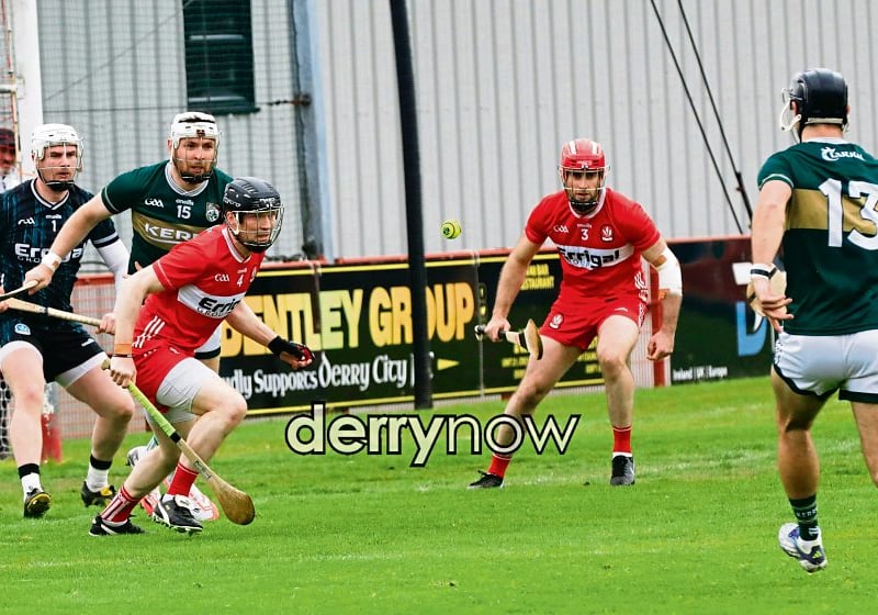 All eyes on the sliotar in the Derry v Kerry in Christy Ring Cup, Find Insurance Celtic Park.