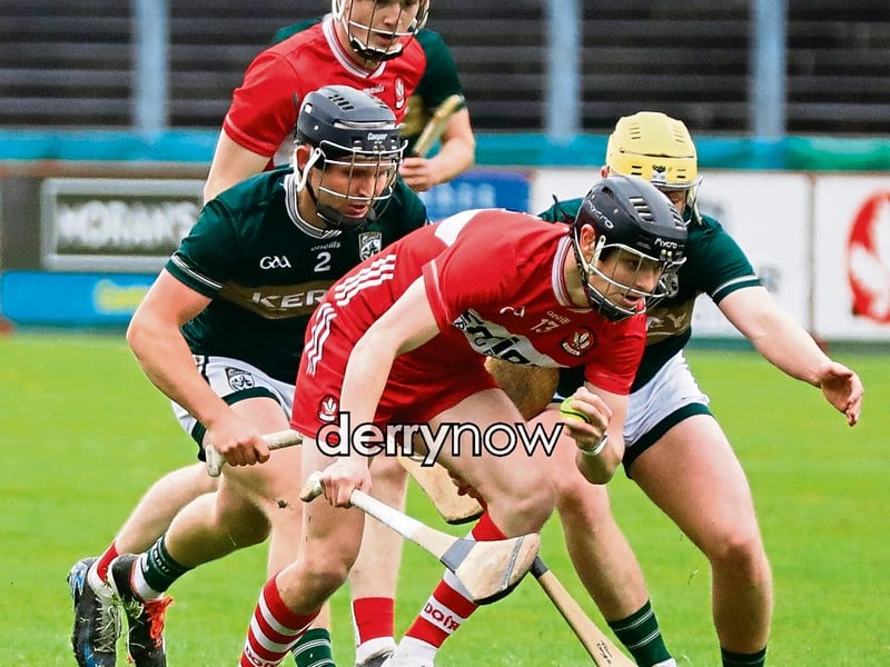 Action from the Derry v Kerry in Christy Ring Cup.