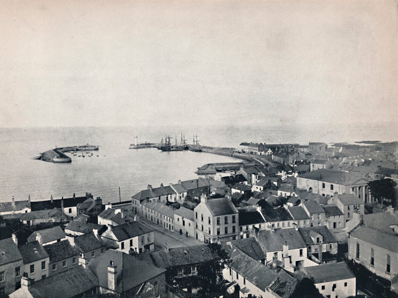Donaghadee, County Down, seen from the church tower, in 1895